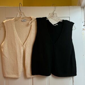 Black and cream Nati knit vests- no tags - never worn. Run small. 2 for 1 price